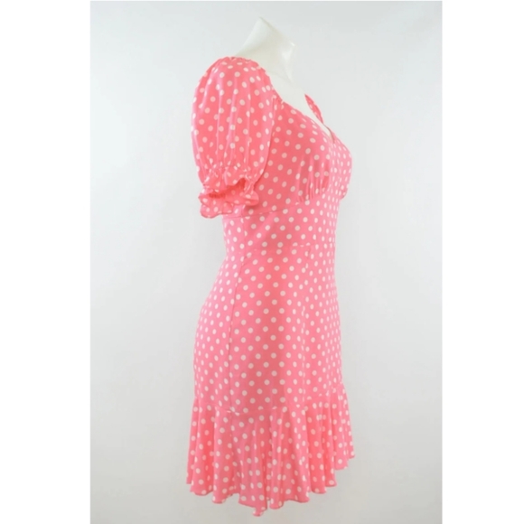 Pink polka dot mini dress - Picture 3 of 8